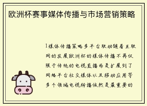 欧洲杯赛事媒体传播与市场营销策略